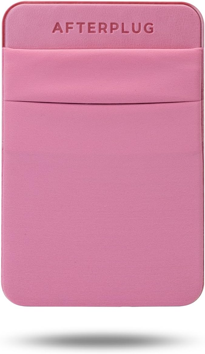 Afterplug 2-Pocket Adhesive Pouch for Laptop, Compatible with External Portable SSD, Magic Mouse, USB Cable and More - Pink - Image 1